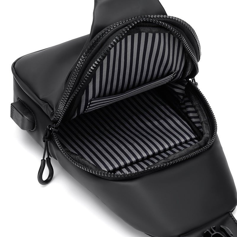Black Sling Crossbody Backpack Shoulder Bag For Men Chest Bag - The Noble Thread