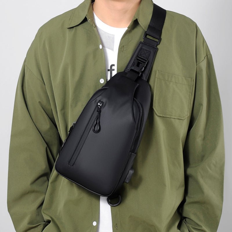 Black Sling Crossbody Backpack Shoulder Bag For Men Chest Bag - The Noble Thread