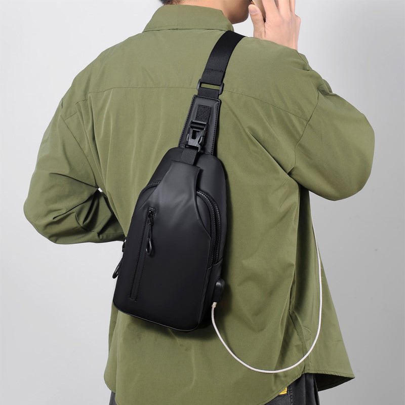 Black Sling Crossbody Backpack Shoulder Bag For Men Chest Bag - The Noble Thread