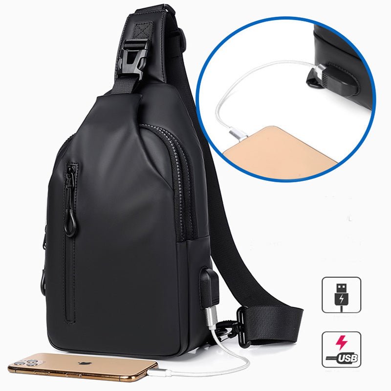 Black Sling Crossbody Backpack Shoulder Bag For Men Chest Bag - The Noble Thread
