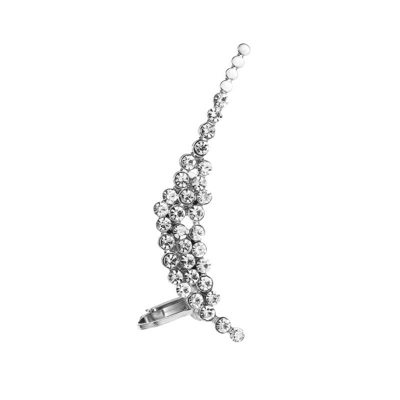 Full Crystal Butterfly Flower Single Crystal Ear Clip - The Noble Thread