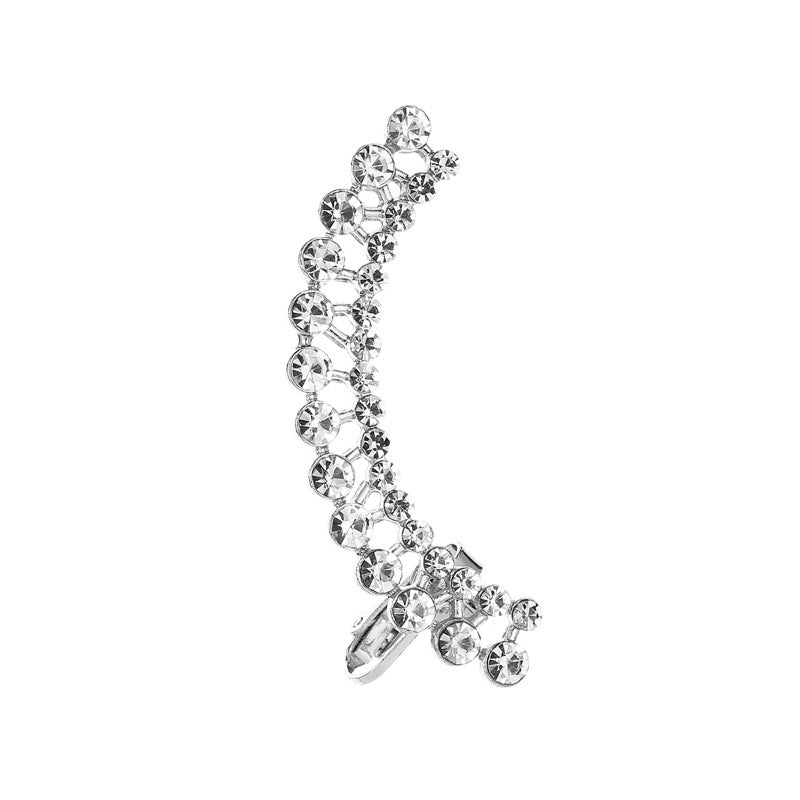Full Crystal Butterfly Flower Single Crystal Ear Clip - The Noble Thread