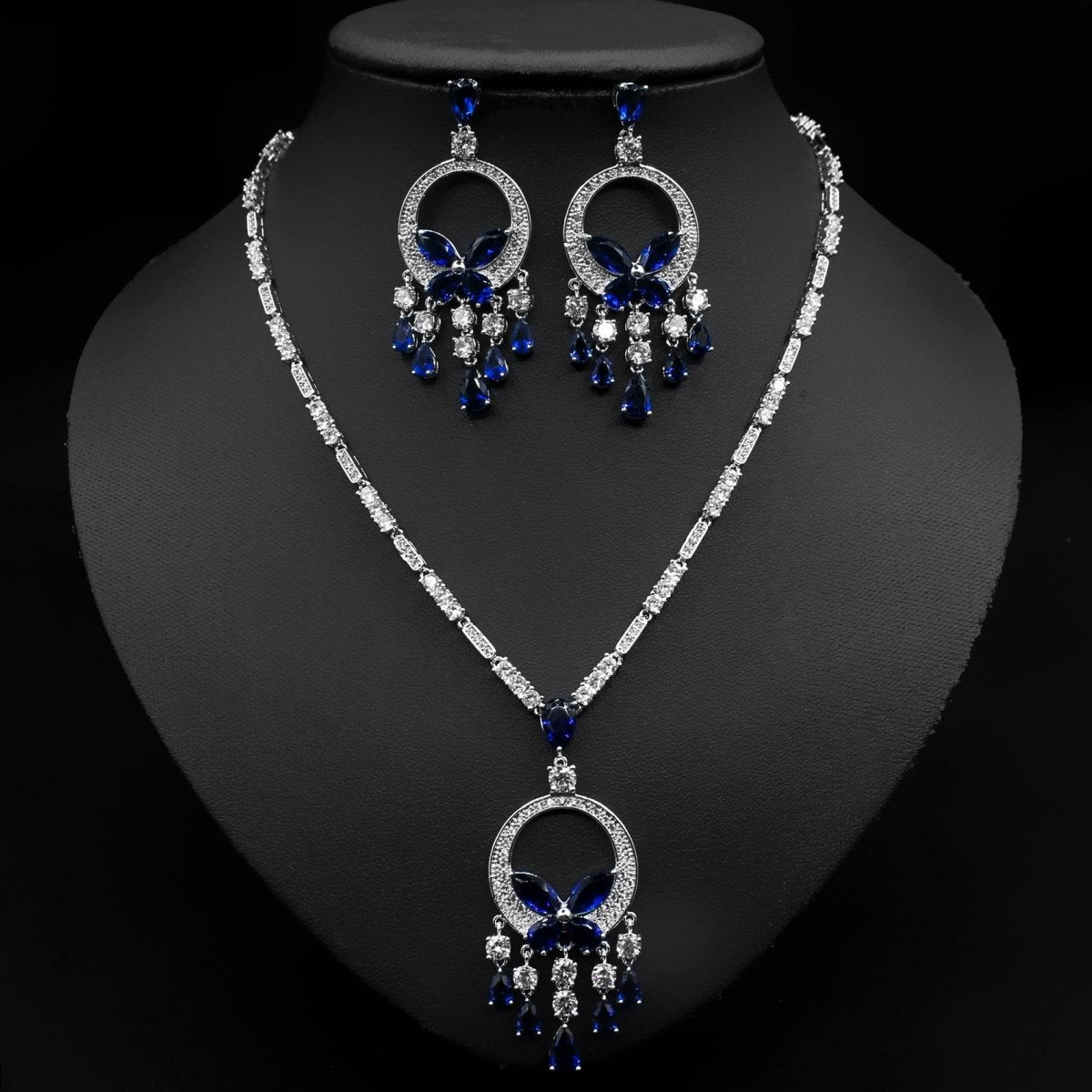 Japanese And Korean Bridal Set Butterfly Zircon Necklace Set - The Noble Thread