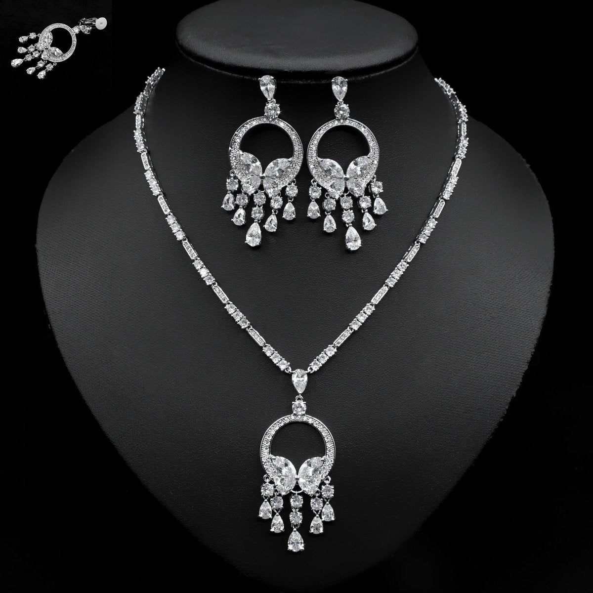 Japanese And Korean Bridal Set Butterfly Zircon Necklace Set - The Noble Thread