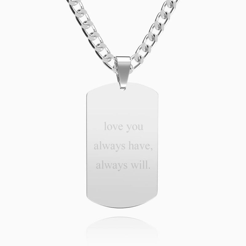 Personalized necklace with stainless - steel text color image carving photo carving pendant - The Noble Thread