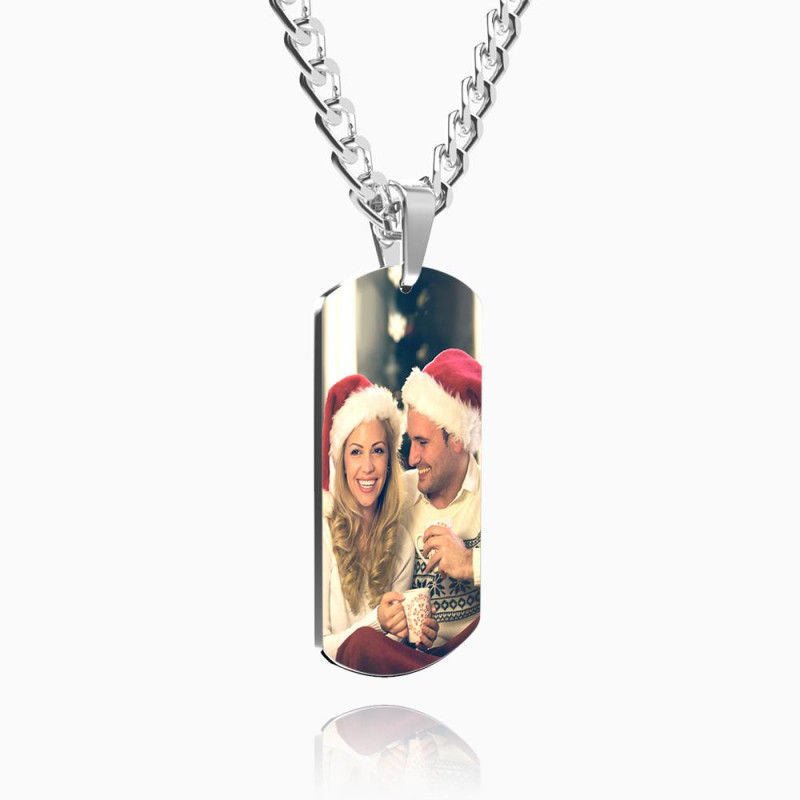 Personalized necklace with stainless - steel text color image carving photo carving pendant - The Noble Thread