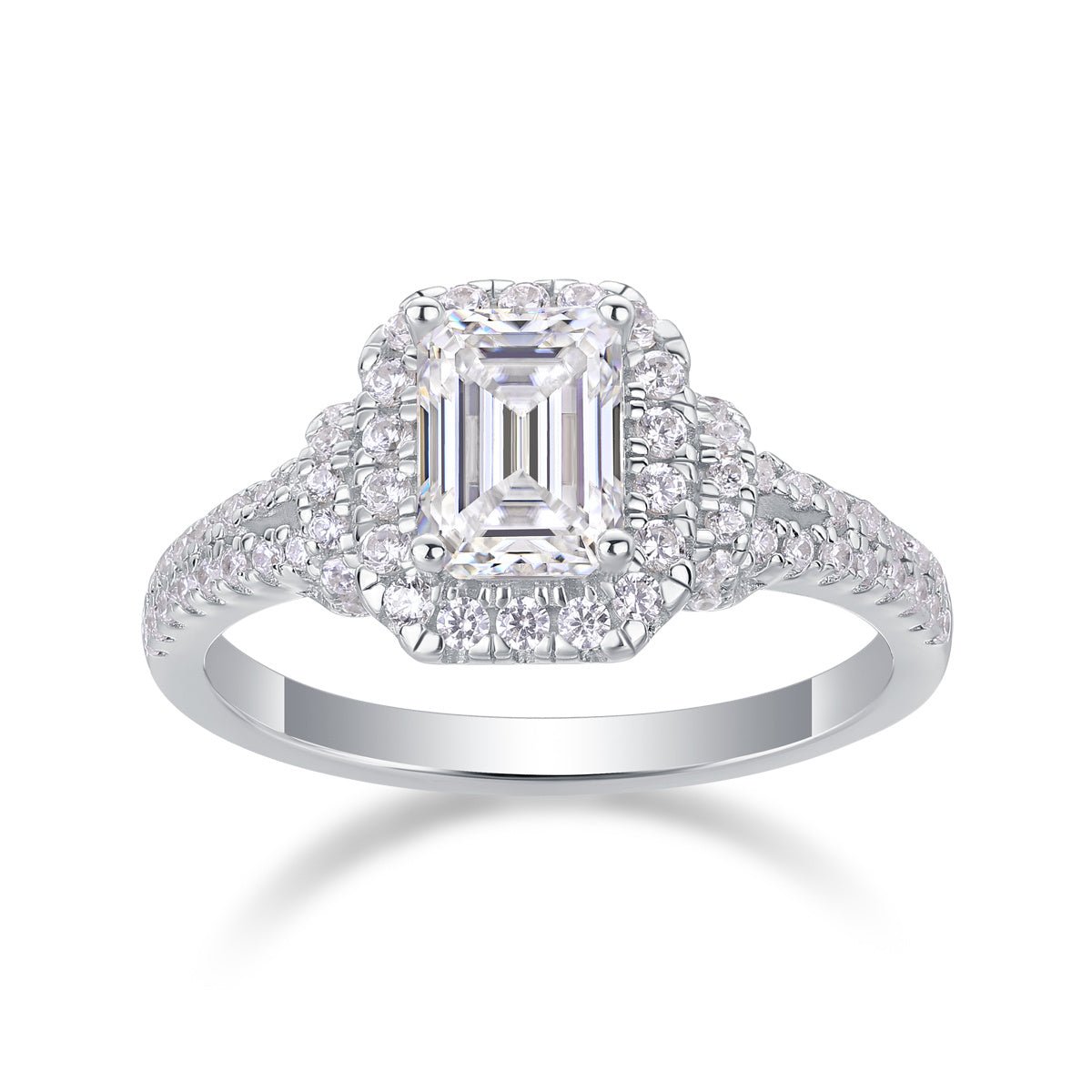 Square Luxury Diamond Ring Fashion Moissanite Silver Ring - The Noble Thread
