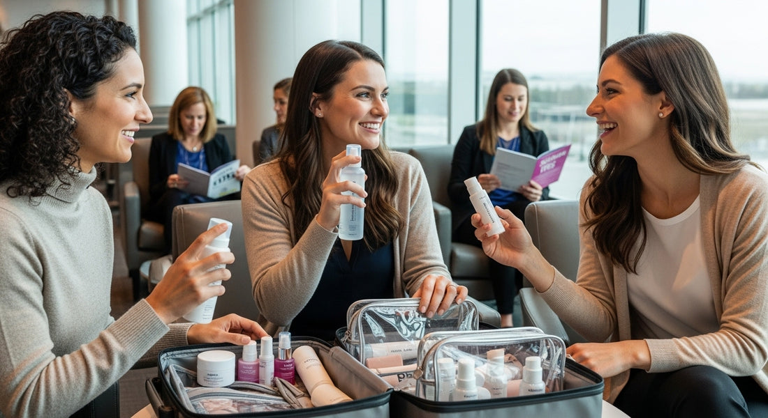 beauty travel hacks, travel beauty routine, airport packing