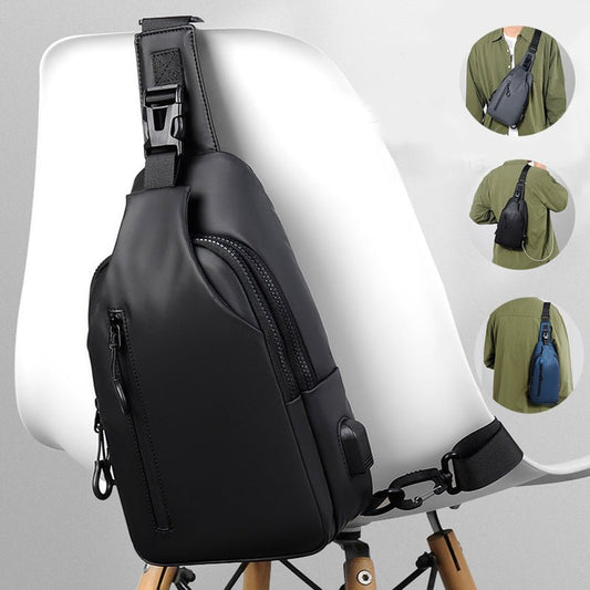 Black Sling Crossbody Backpack Shoulder Bag For Men Chest Bag - The Noble Thread