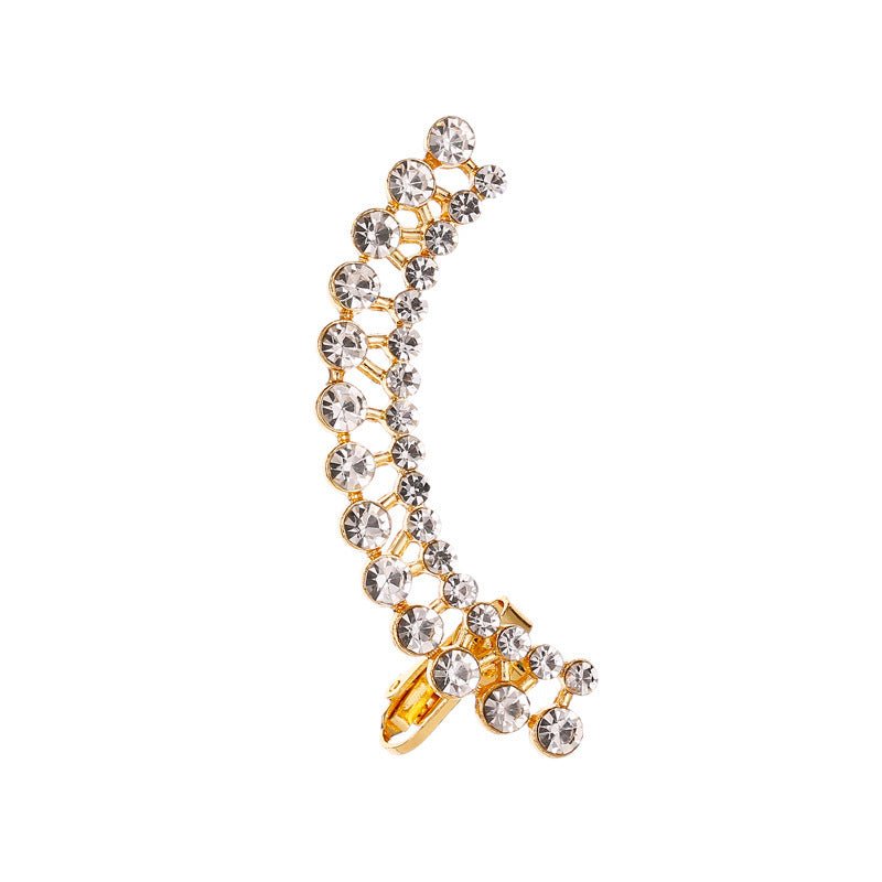 Full Crystal Butterfly Flower Single Crystal Ear Clip - The Noble Thread