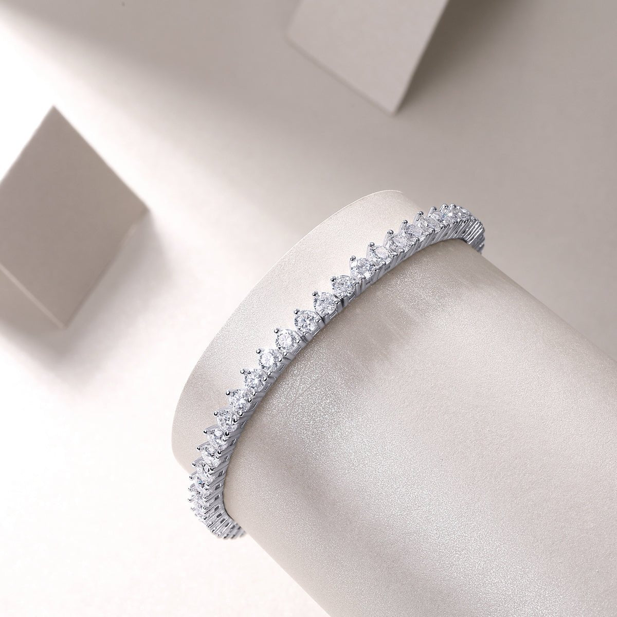 Mark Luxury Fashion Mosan Diamond S925 Silver Bracelet Comparable To Natural Diamonds - The Noble Thread