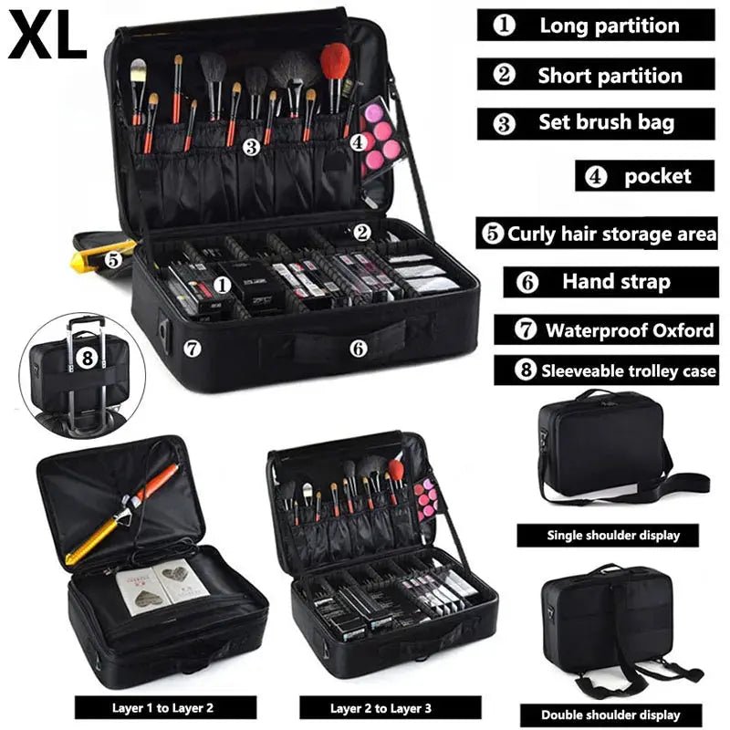 Premium Glam Travel Makeup Case - Stylish & Spacious - The Noble Thread