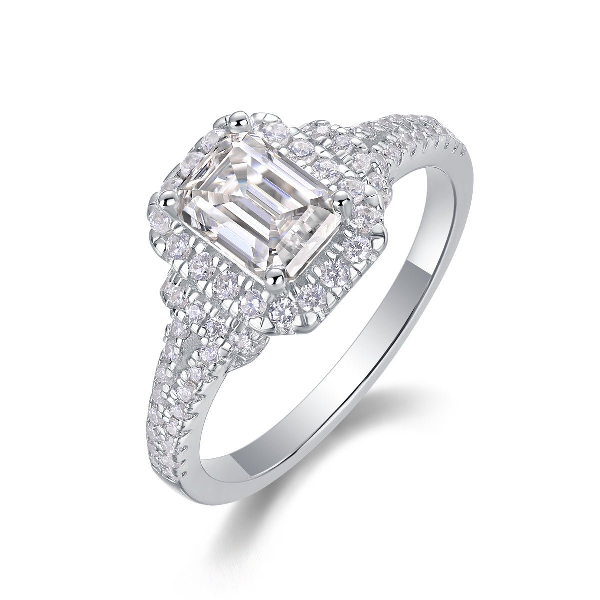Square Luxury Diamond Ring Fashion Moissanite Silver Ring - The Noble Thread