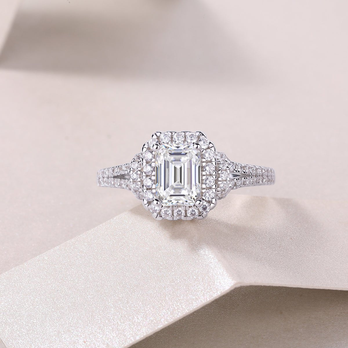 Square Luxury Diamond Ring Fashion Moissanite Silver Ring - The Noble Thread