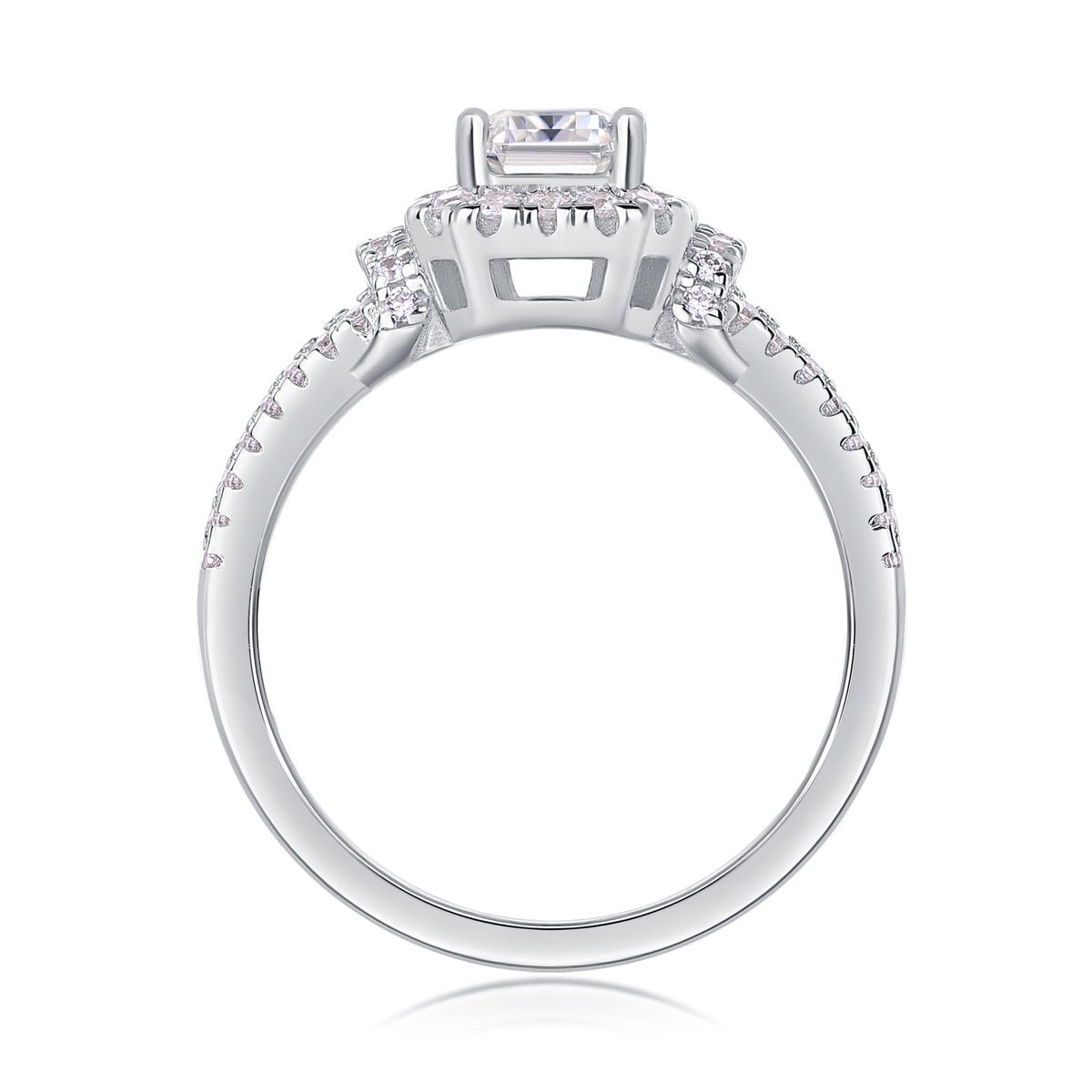 Square Luxury Diamond Ring Fashion Moissanite Silver Ring - The Noble Thread
