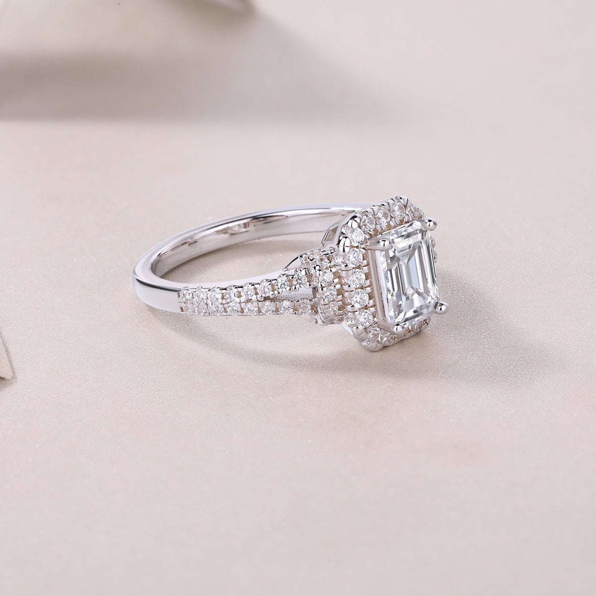 Square Luxury Diamond Ring Fashion Moissanite Silver Ring - The Noble Thread
