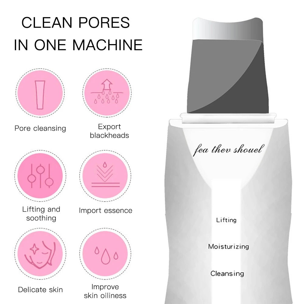 Ultrasonic Skin Scrubber | Deep Pore Cleaner & Blackhead Remover – At - Home Spa Exfoliation